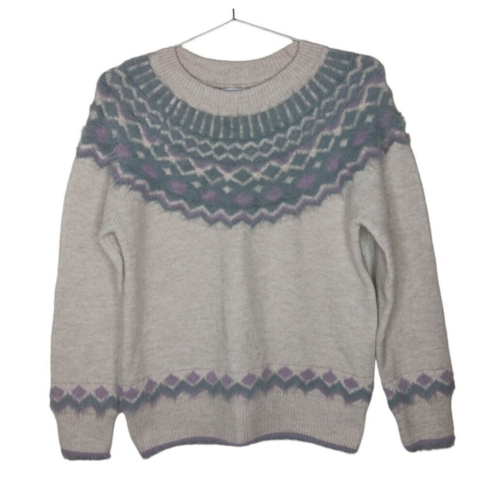 Fate Soft Sweater Fair Isle Size S Long Sleeve Crew Neck